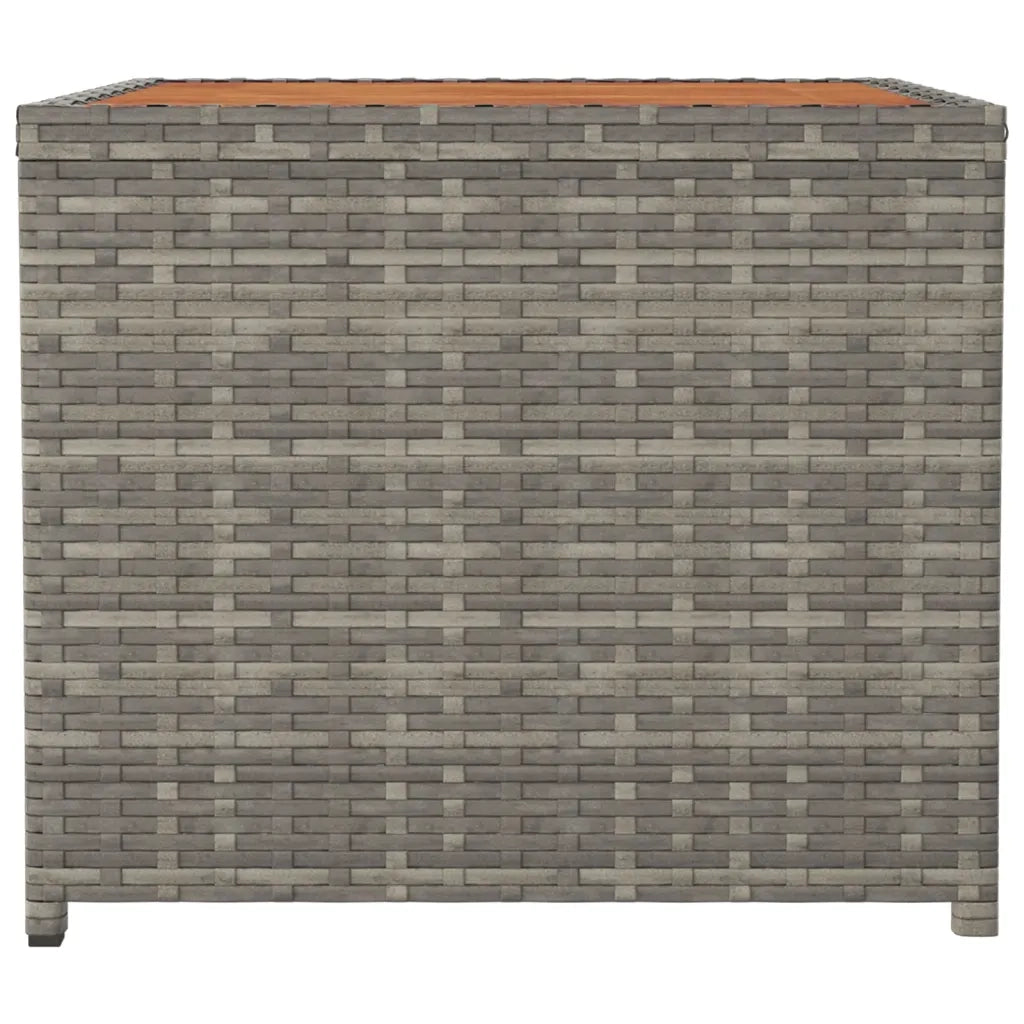 Tavolino con Piano Legno Grigio Polyrattan e Massello Acacia 319559