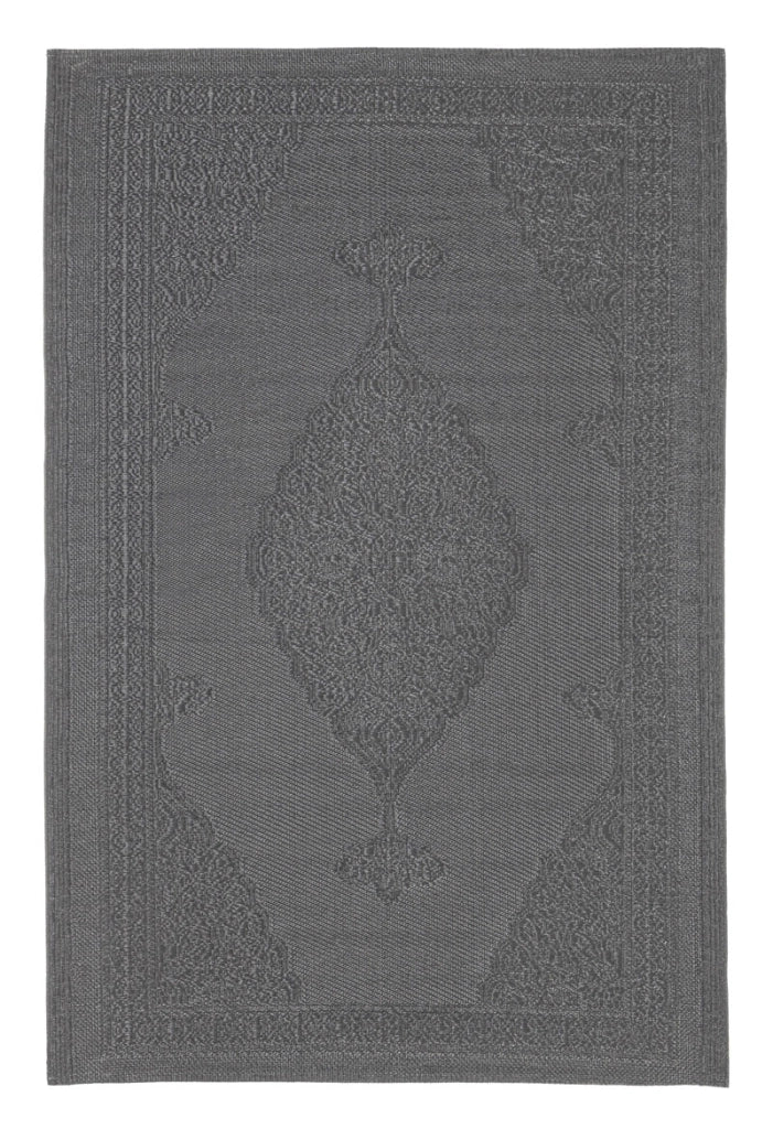 Tappeto Moderno Grigio Impermeabile Interno o Esterno Antiscivolo Delbar Formato: 120 x 180 cm