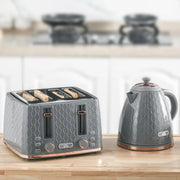 Set colazione ULEVR con tostapane a 7 livelli e bollitore da 1,7 L, plastica grigia