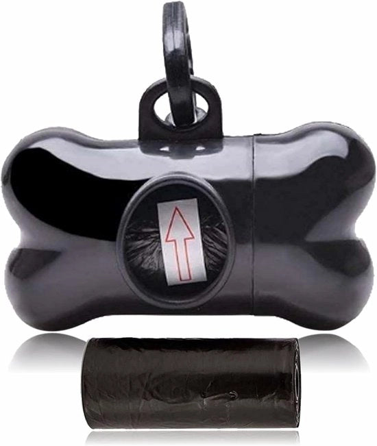 Contenitore per sacchetti di escrementi di cane biodegradabili - forma a goccia - con clip di cappuccio, catenina, cinturino - per cuccioli - per esterno, passeggiate, viaggi - deposito per animali domestici - 15 sacchetti (colore assortito) 1 pezzo