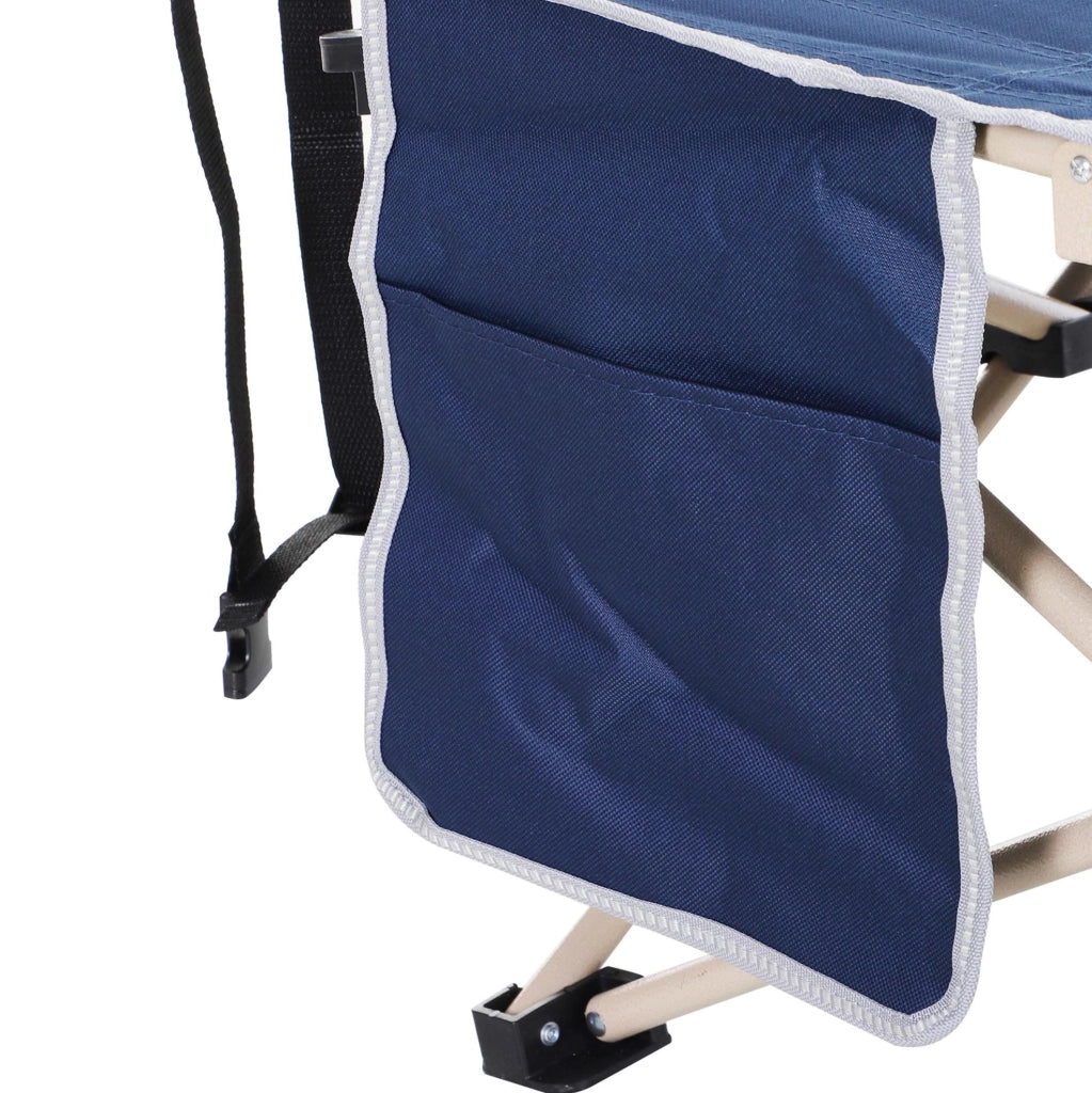 Lettino da campeggio pieghevole con borsa per il trasporto; 190x68x52 cm; blu