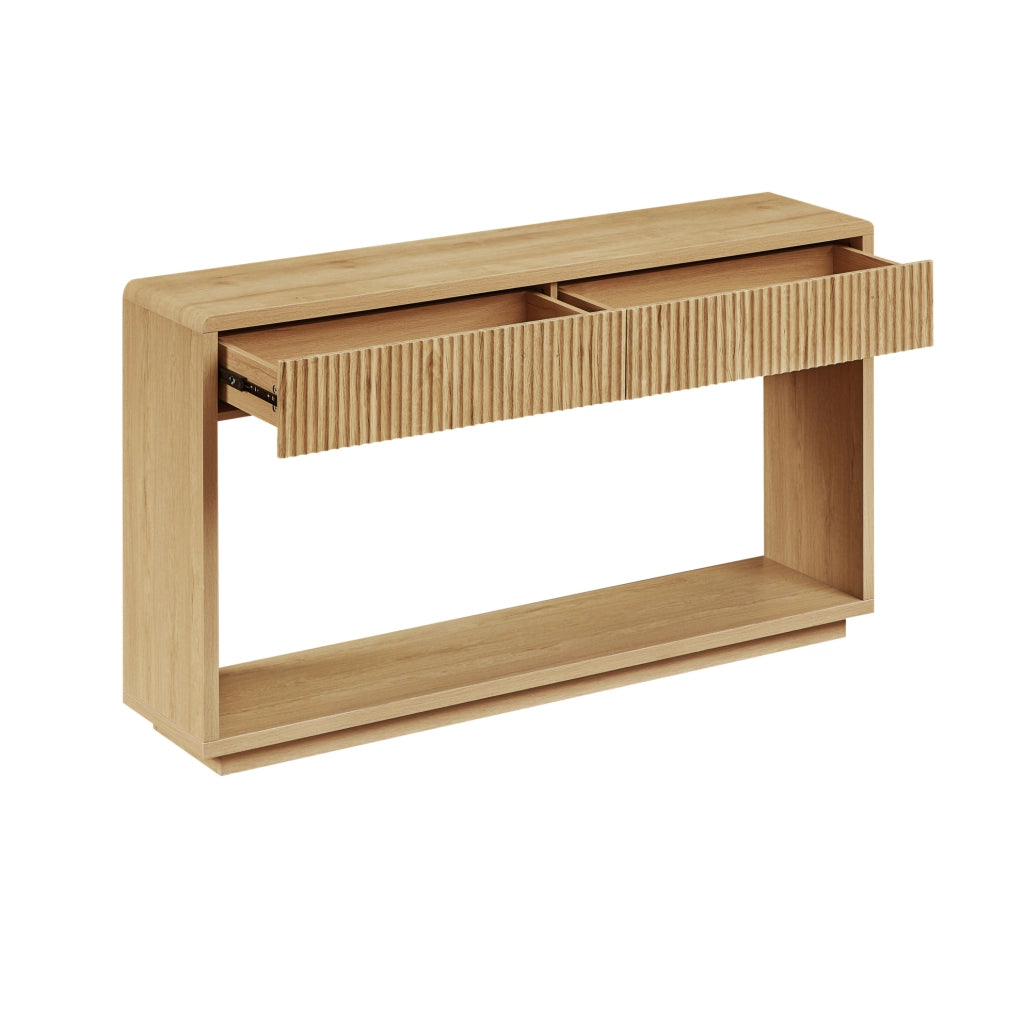 Consolle da ingresso 150 cm con 2 cassetti e ripiano aperto naturale HOMVRA