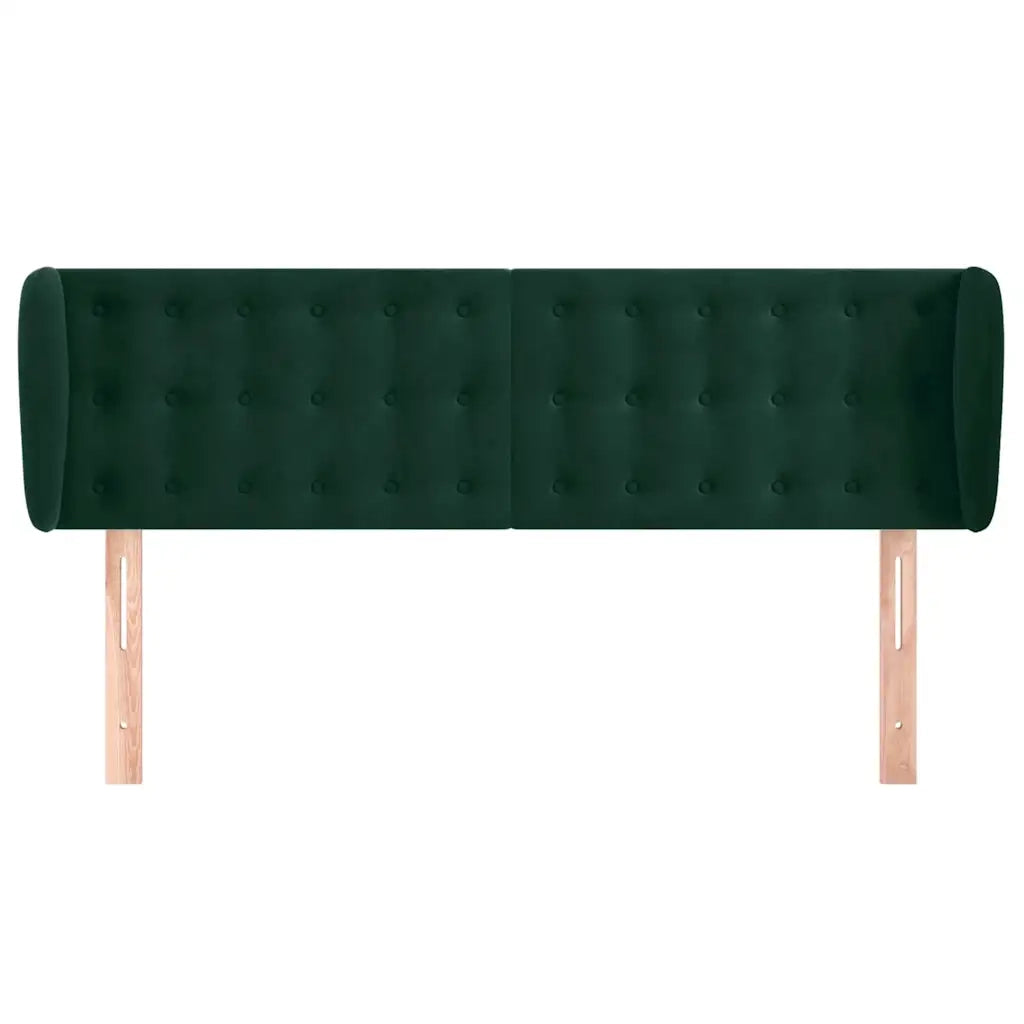 Testiera ad Orecchio Verde Scuro 147x23x78/88 cm in Velluto 3117629