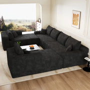 Divano letto ¨C Minimal ¨C Nero velluto 302x242cm