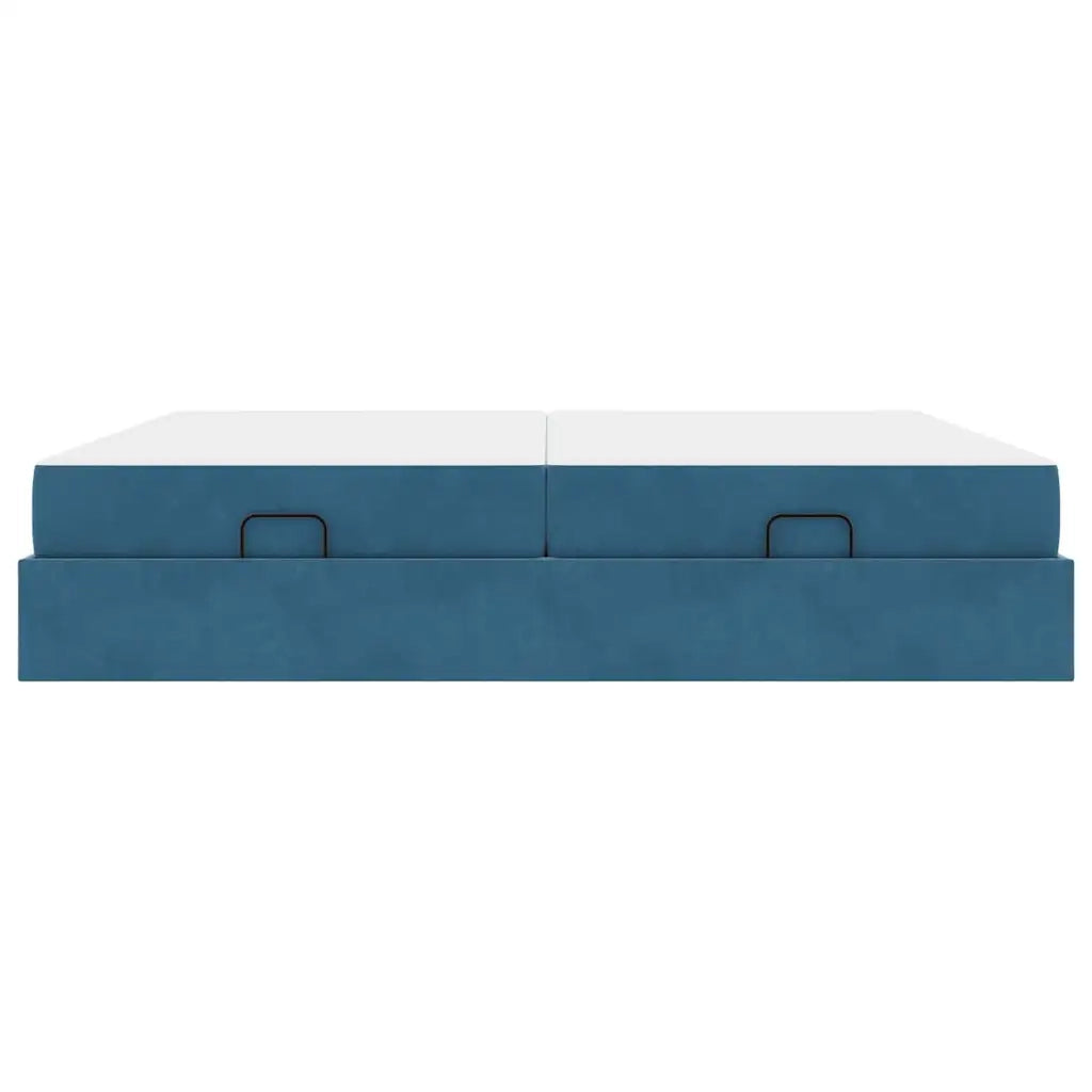 Struttura letto con materasso con materasso 2 pcs Blu Velluto 3399586