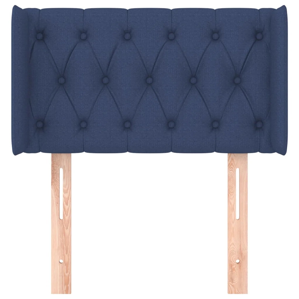 Testiera | Testata ad Orecchio Blu 83x16x78/88cm in Tessuto
