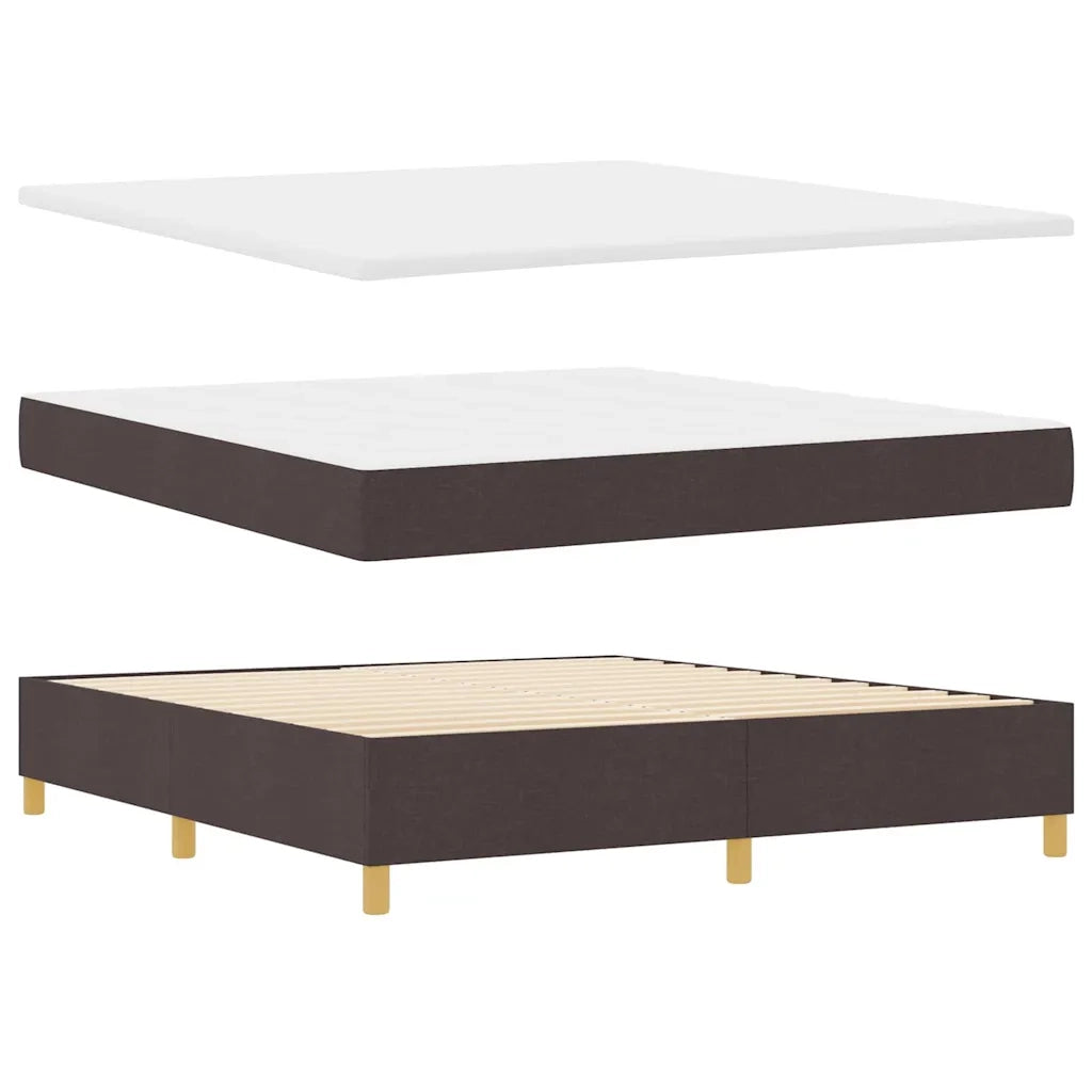 Letto a Sorgente LED Marrone Scuro 180 x 200 cm Tessuto 3343197