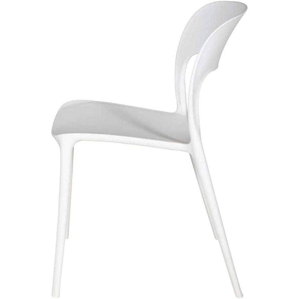 SEDIE IN POLIPROPILENE IMPILABILI 56x48x83cm BIANCHE INTERNO-ESTERNO 6PZ MEB