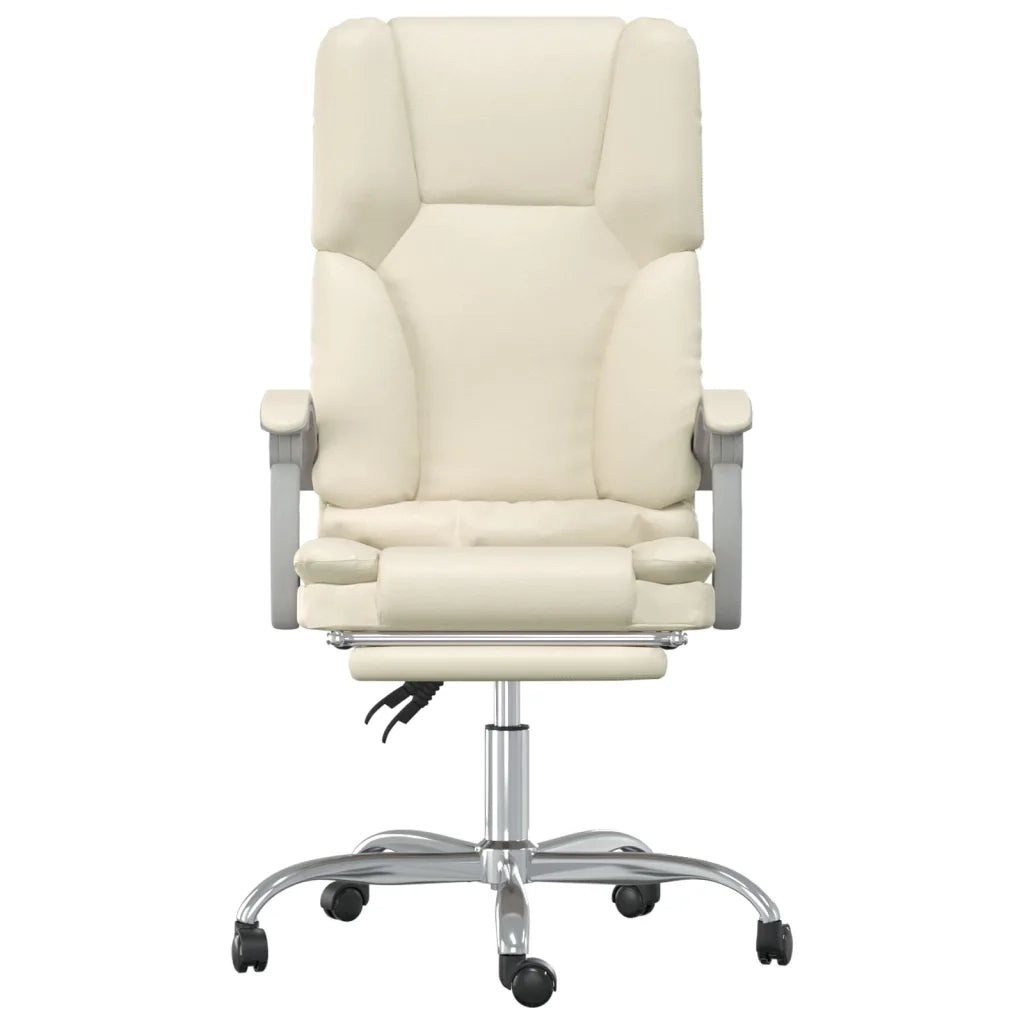 Poltrona da Ufficio Massaggiante Reclinabile Crema Similpelle 349680
