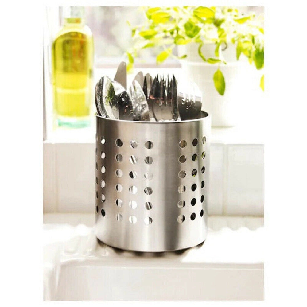 Trade Shop - Set 2 Portaposate Forato Acciaio Scolaposate Da Cucina Portautensili Organizer -