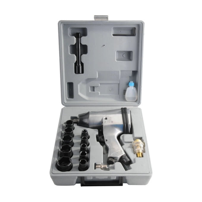 Excel CDF00107 Avvitatore Pneumatico 1-2'' Reversibile 7000 giri-min 6,33 kgfm con Kit Bussole Valigetta colore Nero