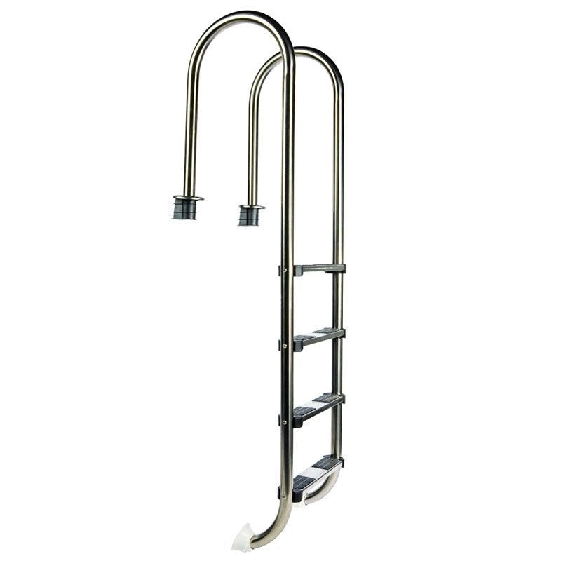 Scaletta Muro In Acciaio Inox Aisi 304l - 4 Gradini, Per Piscine Con Altezza Minima 1,30 M Altezza: 4 gradini