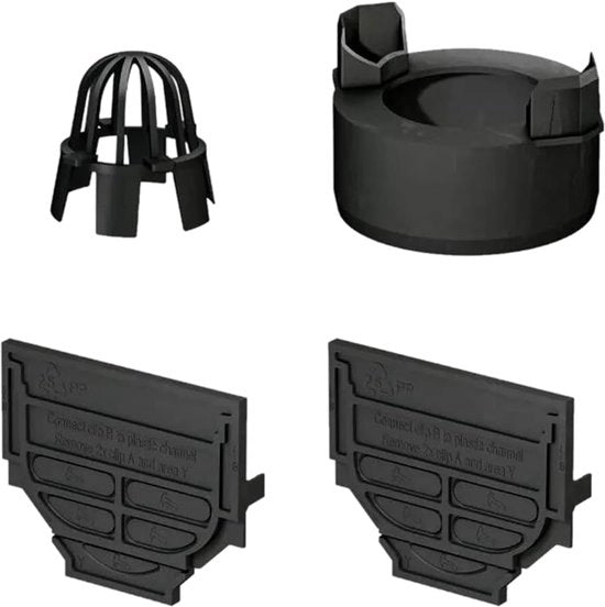 Sistema di scarico verticale per scarico di drenaggio - alta qualità - 1 pezzo - nero - plastico