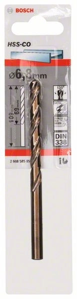2608585857 - Punte per metallo HSS-Co, DIN 338 6,8 x 69 x 109 mm