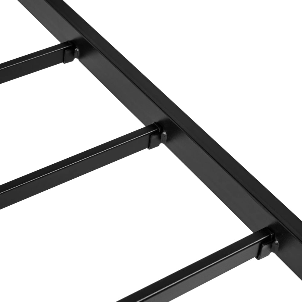 Letto in metallo nero con struttura a doghe rete 180 x 200 cm testiera moderna camera da letto