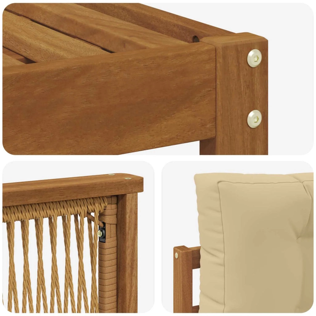 Set di divani da esterno 9 pz Naturale e Beige 3383751