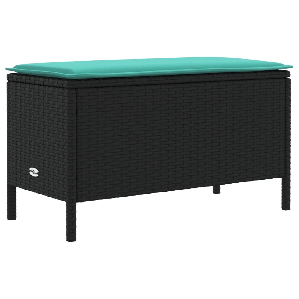 Poggiapiedi da Giardino Nero e Turchese 80 x 38 x 42 cm 42025403