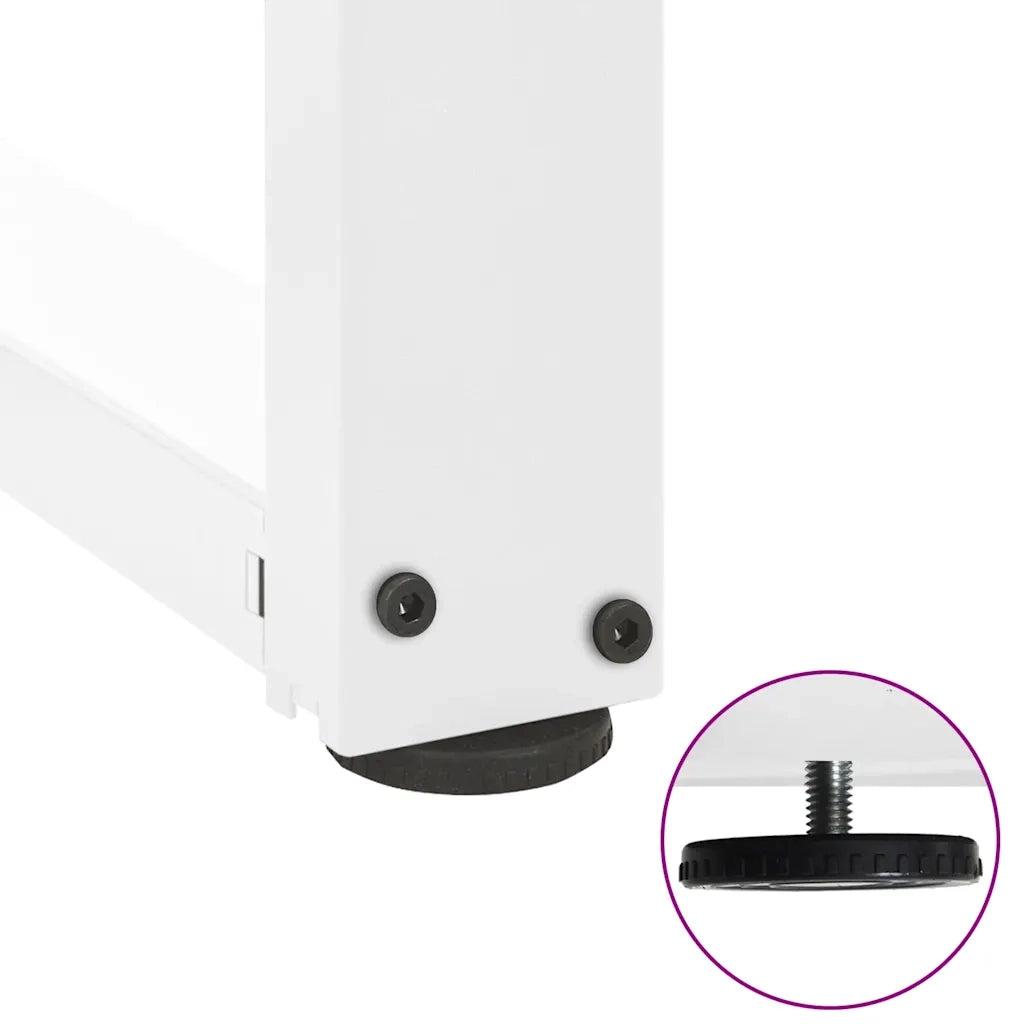 Gambe per Tavolo Consolle a Forma di T 2 pz Bianche 38x25x(72-73) cm Acciaio 4013045