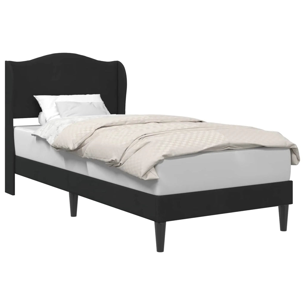 Struttura del letto con testiera Nero 90 x 200 cm Velluto 42027897