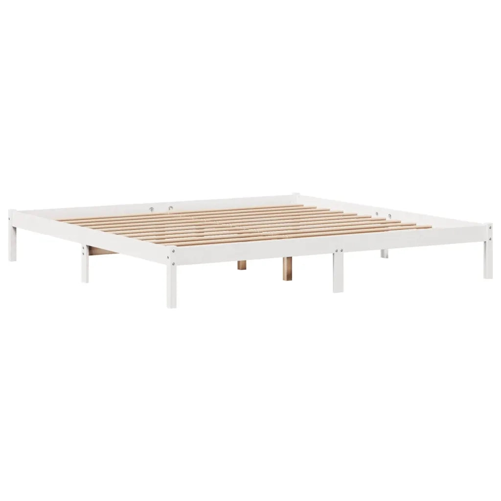 Letto senza Materasso-Struttura Letto Bianco 180x200 cm Legno Massello di Pino 816289