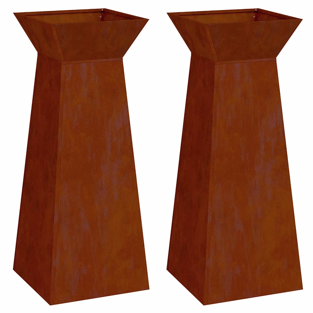 Vaso a Pilastro 2 pcs Argento 40 x 40 x 100 cm