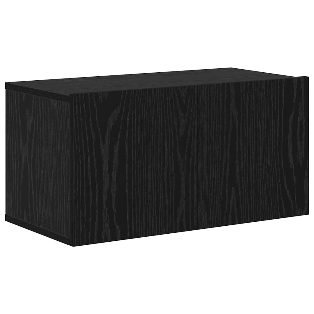 Set mobile TV 4 pz | Armadietto TV | Mobile Porta TV Rovere Nero Legno multistrato