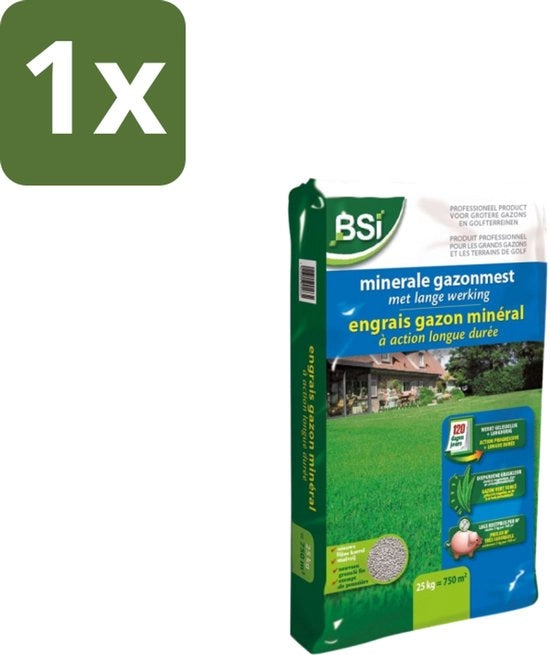 1 x Materia Organica Minerale per Giardini - Forte Crescita e Verdura Intensa per Giardini - 25 kg (750 m²) - Materia Organica per Giardini - Fertilizzante a Lunga Durata - Azoto - Ferro - Magnesio