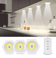 SET 3 FARETTI LED LIGHT CON TELECOMANDO CONTROL REMOTE PER SOFFITTO ARMADIO F16