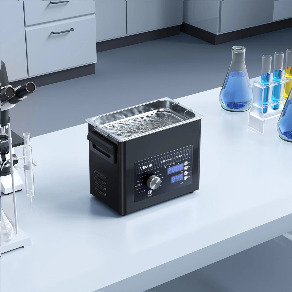Pulitore a ultrasuoni 3 L con manopola cestello e sfera 40 kHz per officina e fai da te