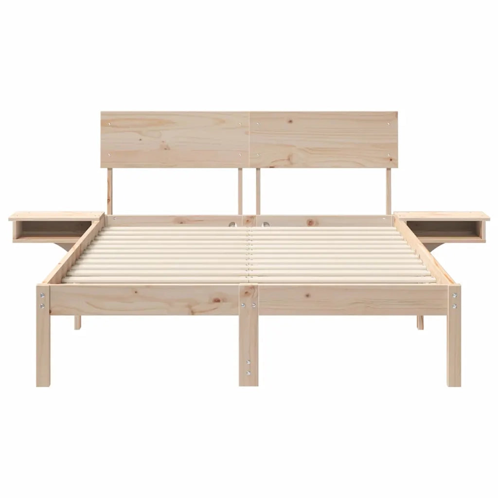 Struttura del letto Marrone 140 x 190 cm Pino massello
