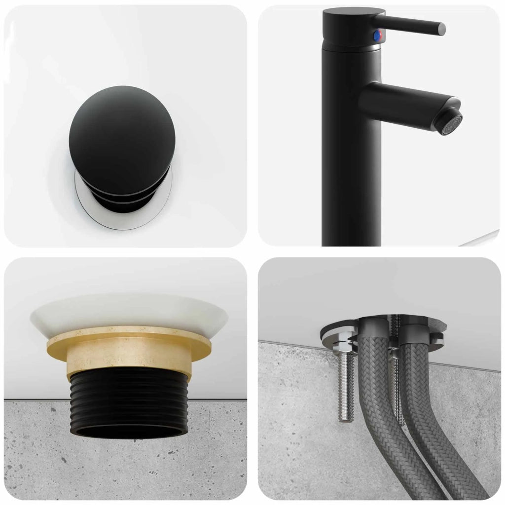 Set di Armadi da Bagno 5 pz Grigio Cemento Legno ingegnerizzato 3406314