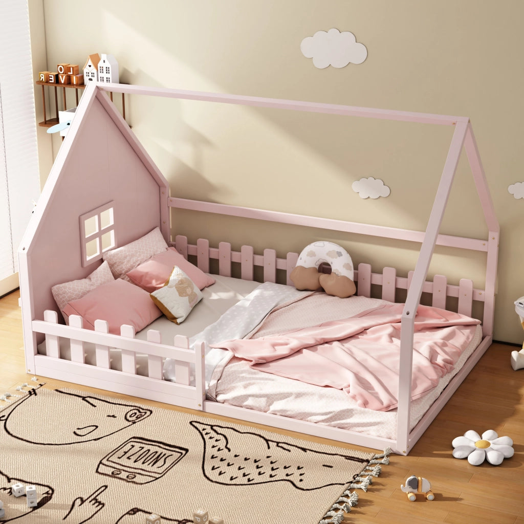 letto basso in pino rosa 140 x 200 cm