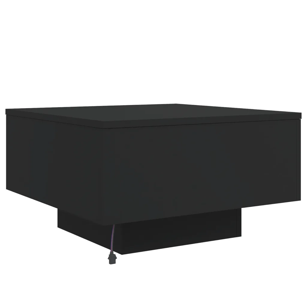 Tavolino da salotto | Tavolino da caff¨¨ | Tavolino da Soggiorno con Luci LED Nero 55x55x31 cm