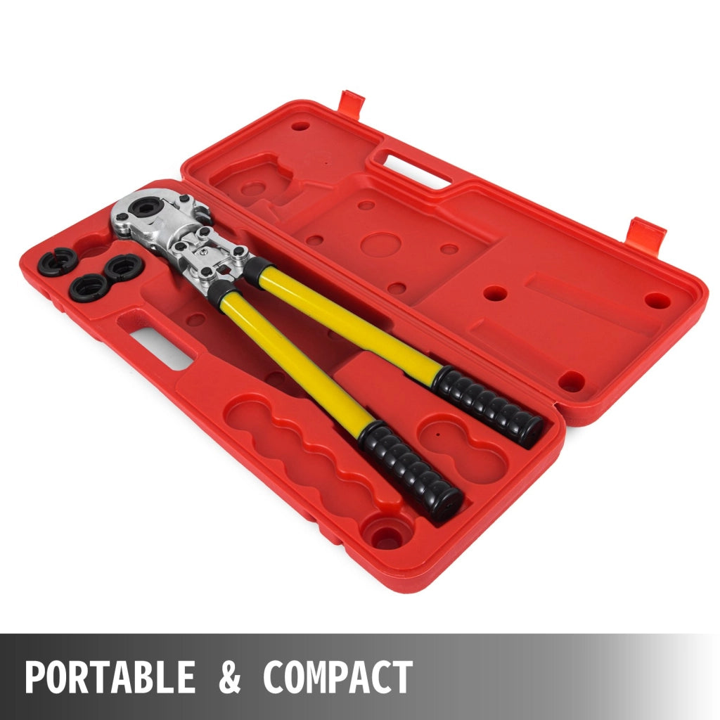 Pinza Crimpatrice per Tubi TH 16-32 mm e V 12-28 mm con Testa Girevole a 360 Gradi e Manico Allungabile per Idraulica