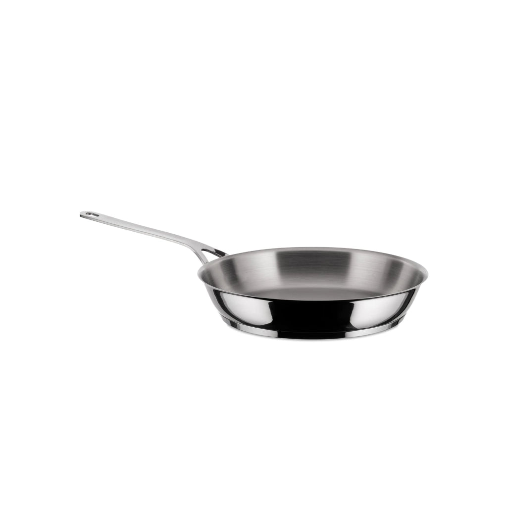 Alessi AJM110/28 Pots&Pans Padella a Manico Lungo in Acciaio Inossidabile 18/10 Lucido, 28 cm