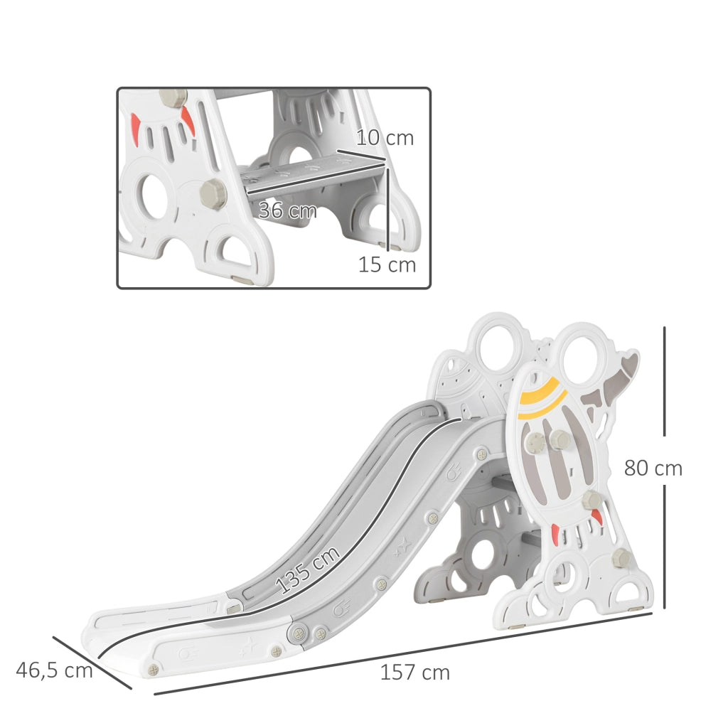 Scivolo per bambini 18-36 mesi ¨C Xylo ¨C 3 gradini antiscivolo grigio 157x46,5x80 cm