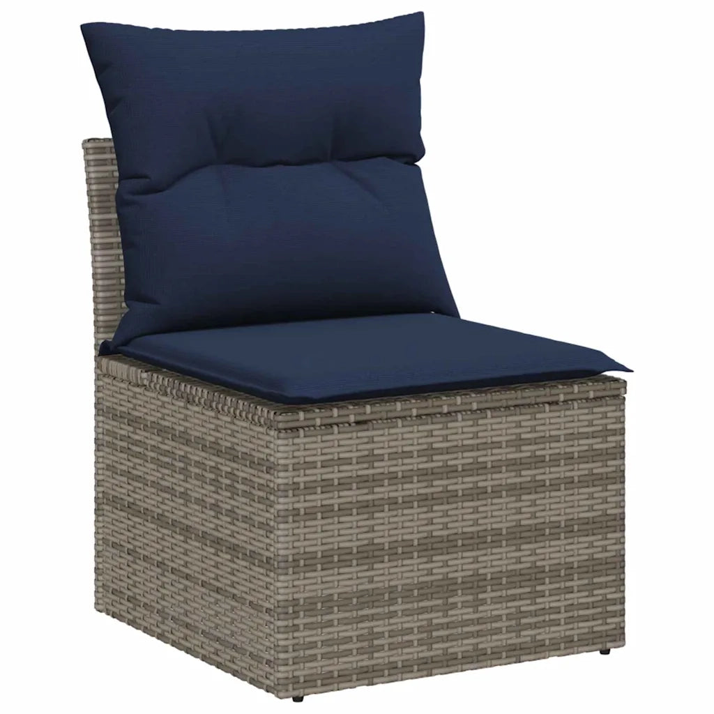 Set Divano da Giardino 9 pz Grigio polyrattan 3359742