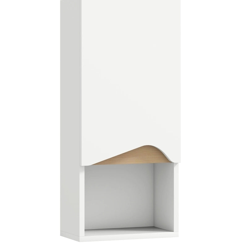 Mobile bagno a parete bianco con anta soft-close e ripiano aperto 30 x 17 x 67 cm