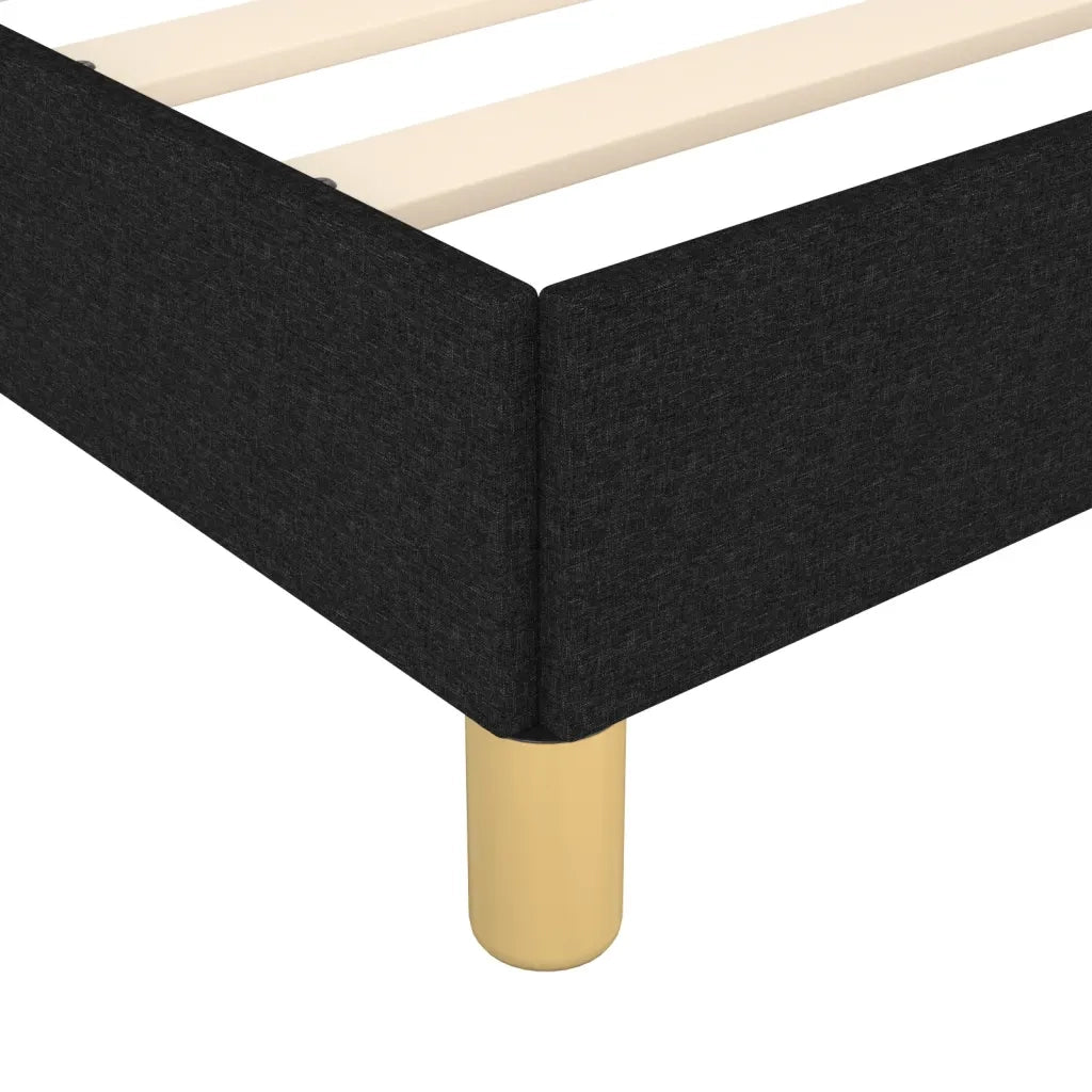 Letto matrimoniale | Letto per adulti | Giroletto senza Materasso Nero 140x200 cm in Tessuto