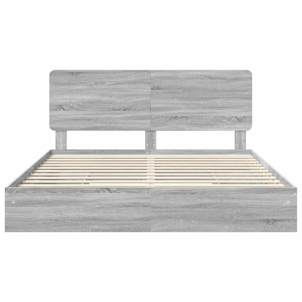 Letto con Contenitore con testiera Grigio Sonoma 180 x 200 cm 3412663