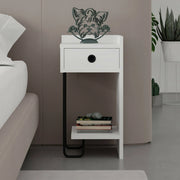 Halola, Comodino 2 Ripiani, 32x30x61h cm Bianco