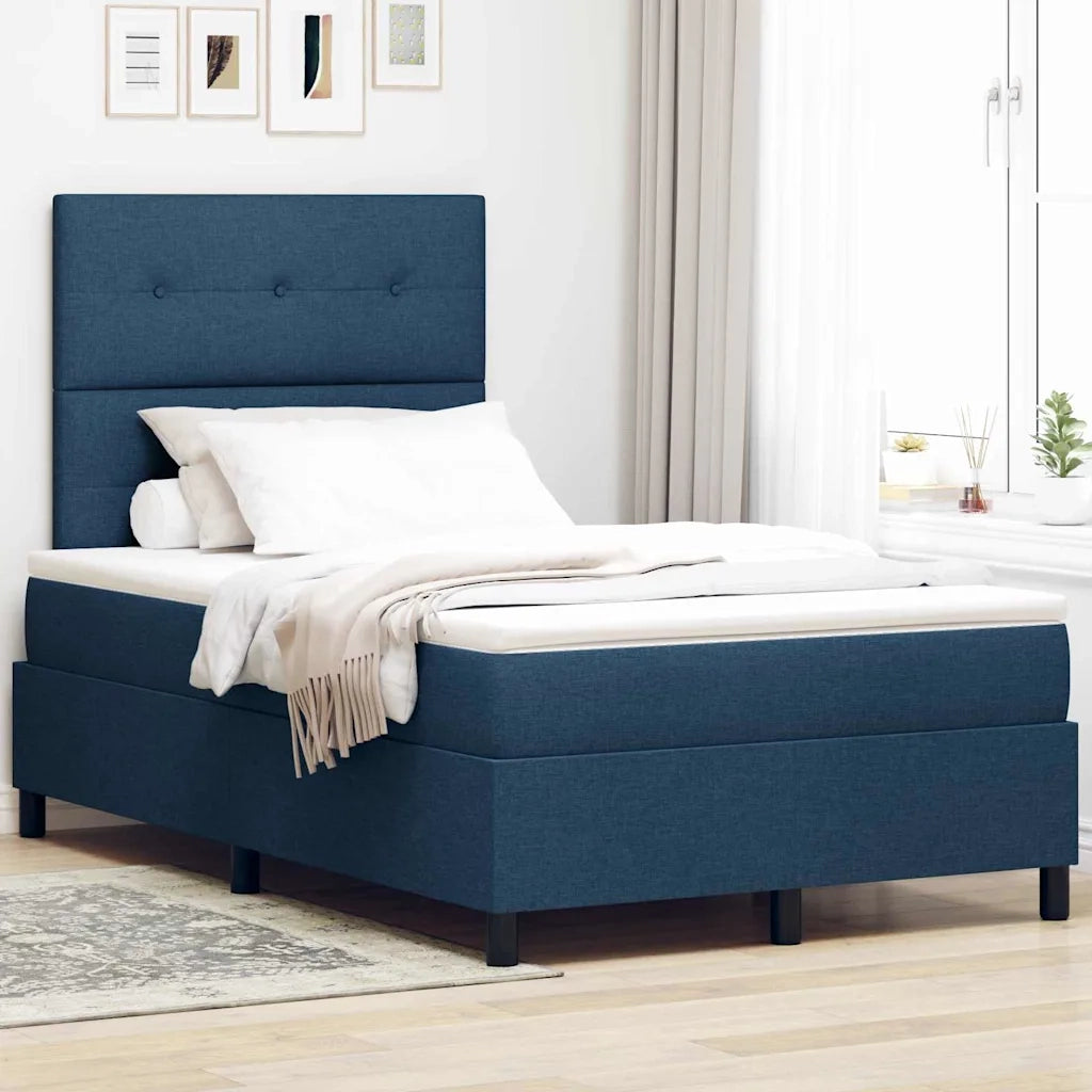 Letto a molle con materasso con led Blu 120 x 200 cm Tessuto