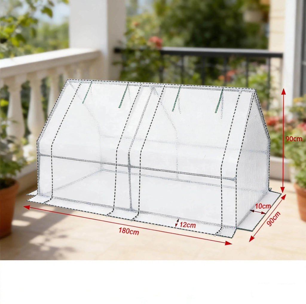 Serra da giardino in PE bianca 180 x 90 x 90 cm