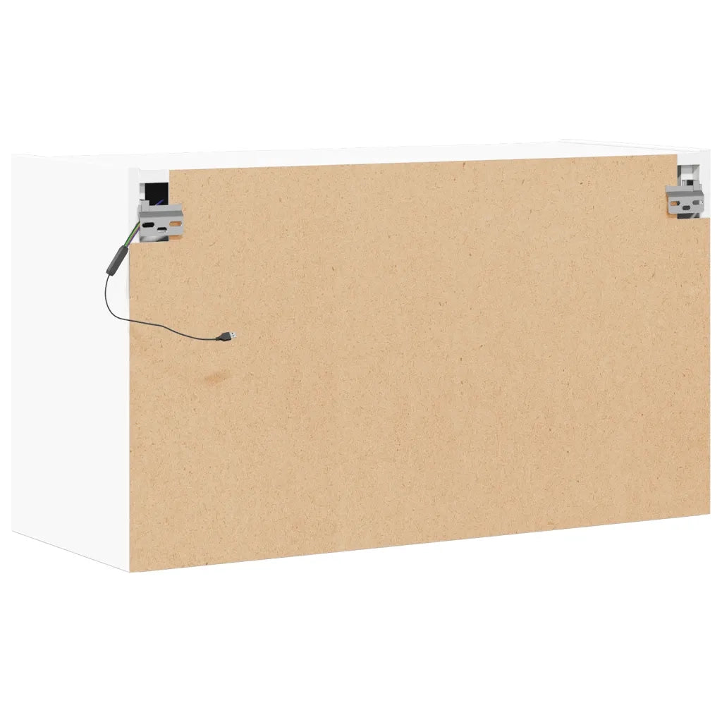 Mobile TV a Parete | Armadietto TV | Mobile Porta TV con Luci LED Bianco 80x31x45 cm