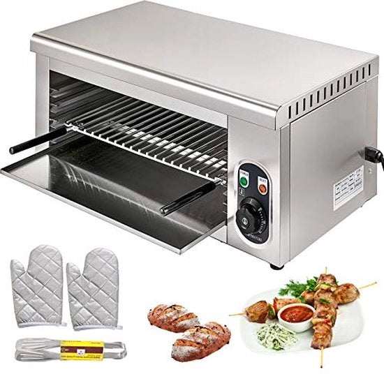 Griglia elettrica professionale 2000W per tostatura e grilling di hamburger e pane