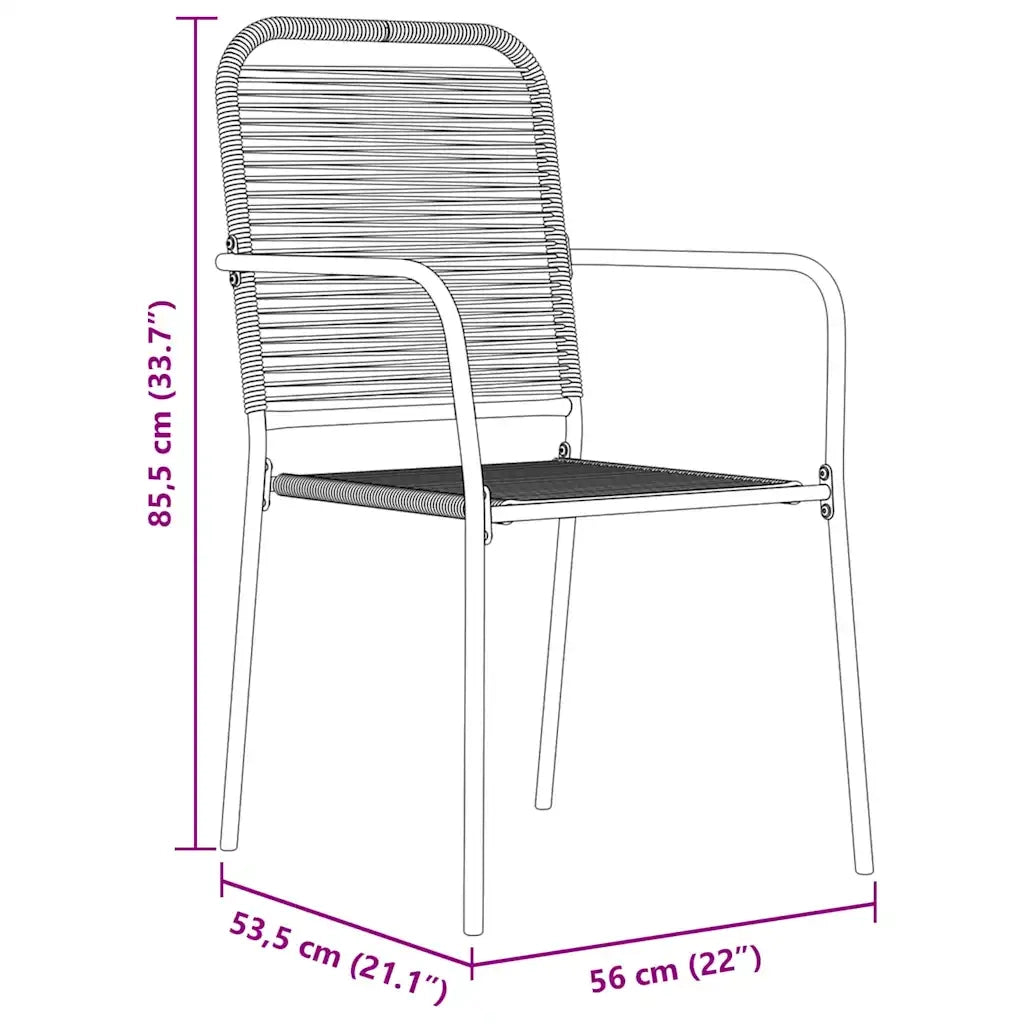 Set da Pranzo per Giardino 9 pcs Nero 3379162
