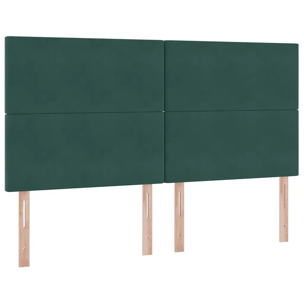 Letto con contenitore e LED Verde Scuro 160 x 200 cm Velluto 3372618