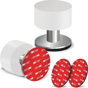 Blocco Porta Stickers Autoadesivi Bianco Gomma Inox Silenziosi - Blocco Porta Robusto per Casa e Ufficio