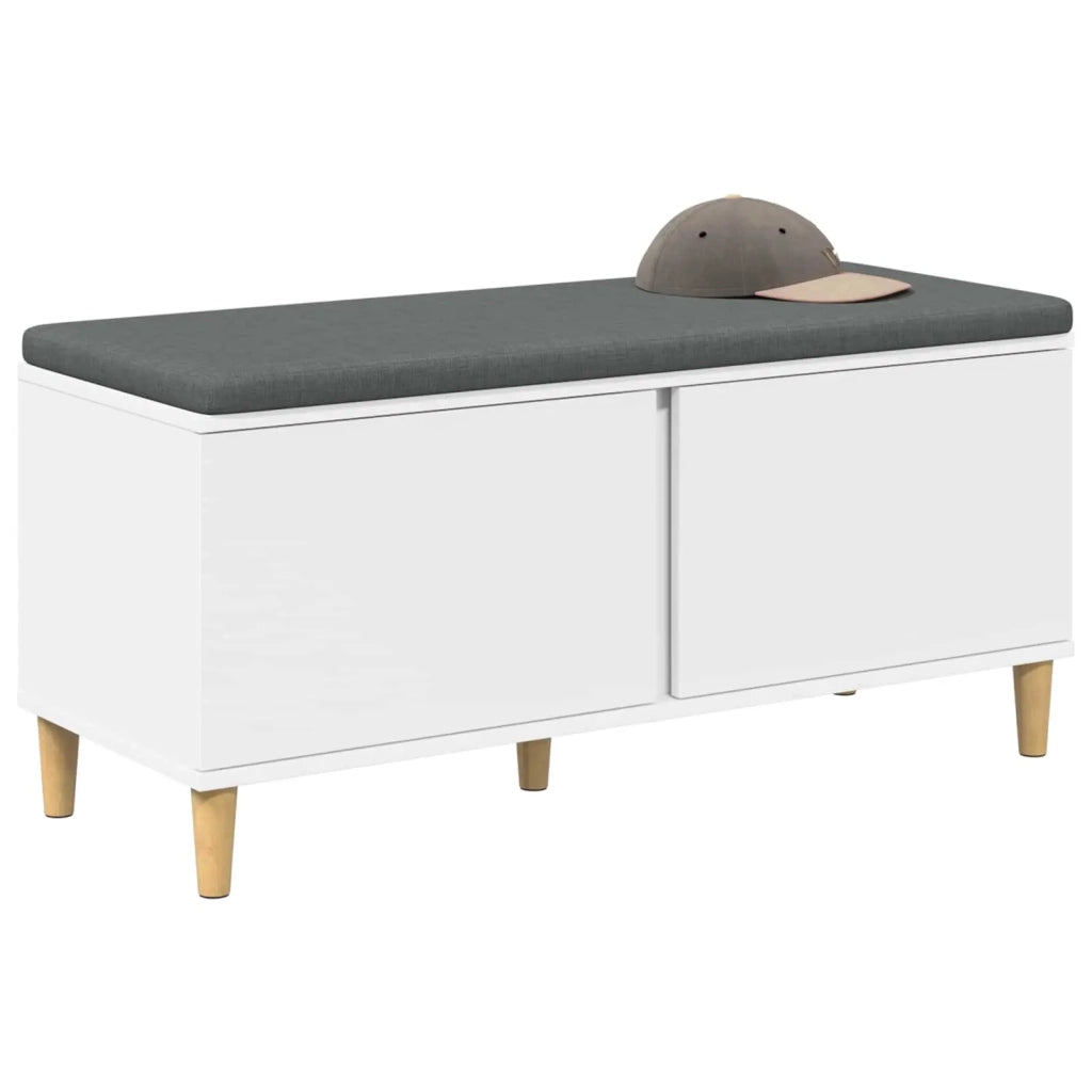 Panca per ingresso con cuscino Bianco 100 x 38 x 46 cm