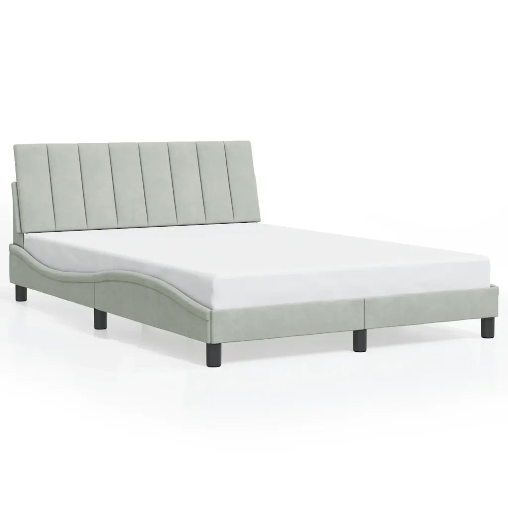 Giroletto senza Materasso-Struttura Letto Hanko Grigio Chiaro 140x200 cm Velluto